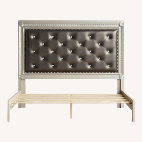 Used Silver Rhinestone Queen Headboard & Footboard for sale on AptDeco