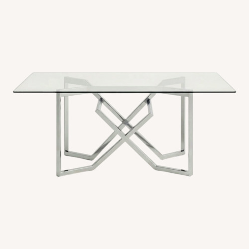 Used Glass Table With Leather Chairs and Bench for sale on AptDeco