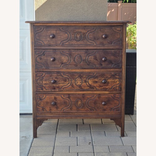 Used Vintage/Antique Finds Dark Brown Wood Dresser for sale on AptDeco