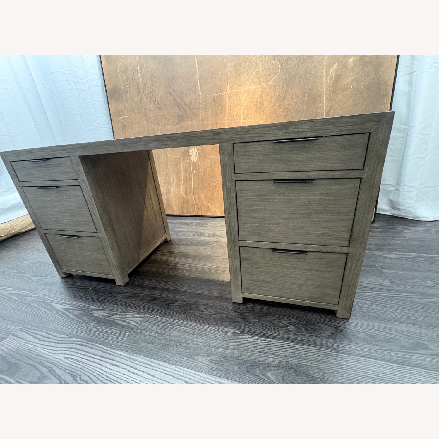 Restoration Hardware Laguna Storage Desk Grey Driftwood - image-4