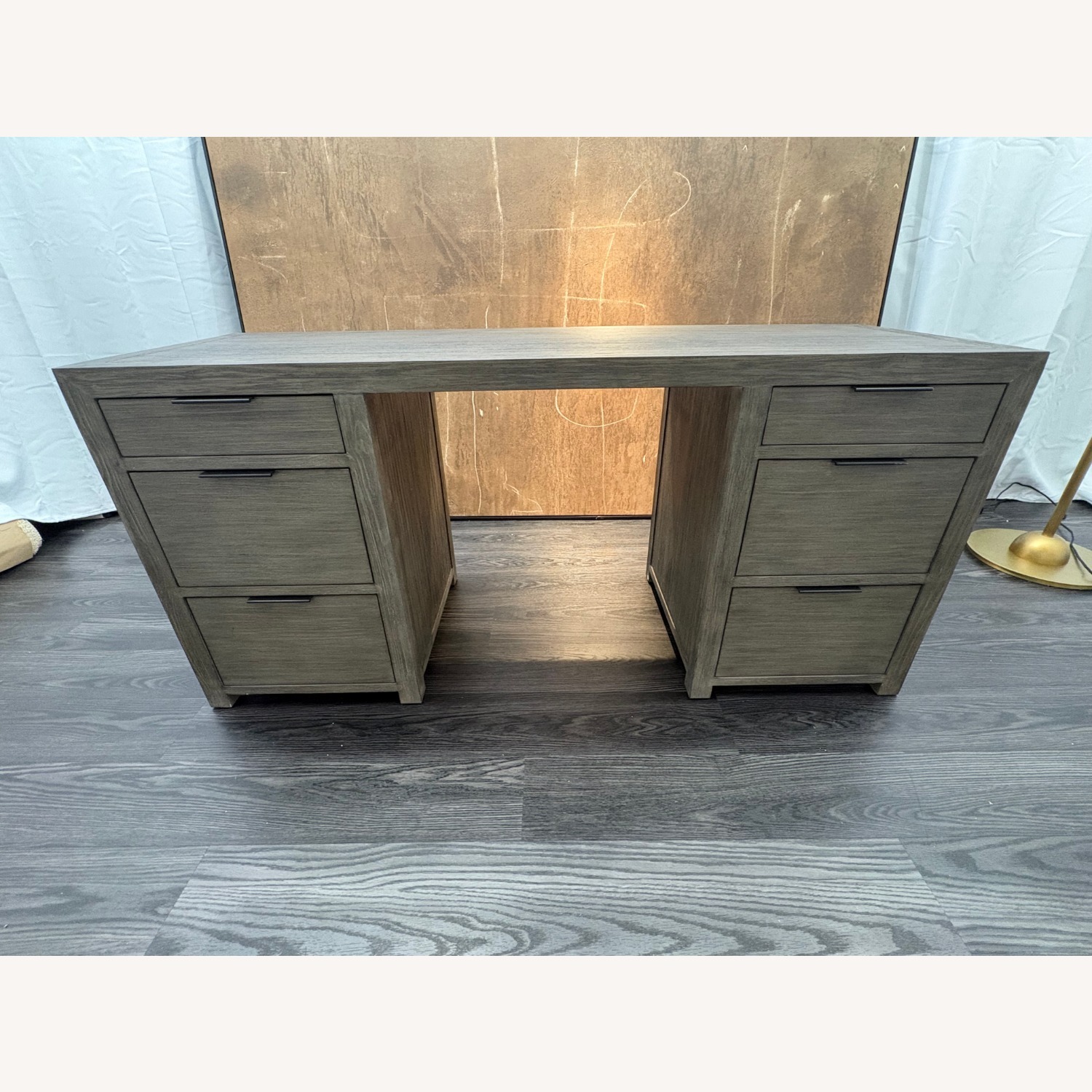 Restoration Hardware Laguna Storage Desk Grey Driftwood - image-8