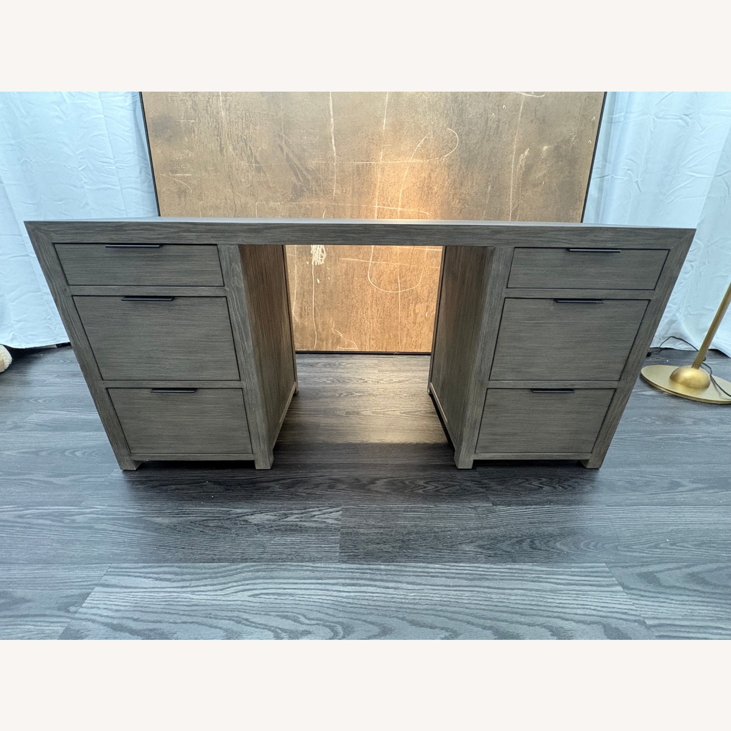 Restoration Hardware Laguna Storage Desk Grey Driftwood - image-21