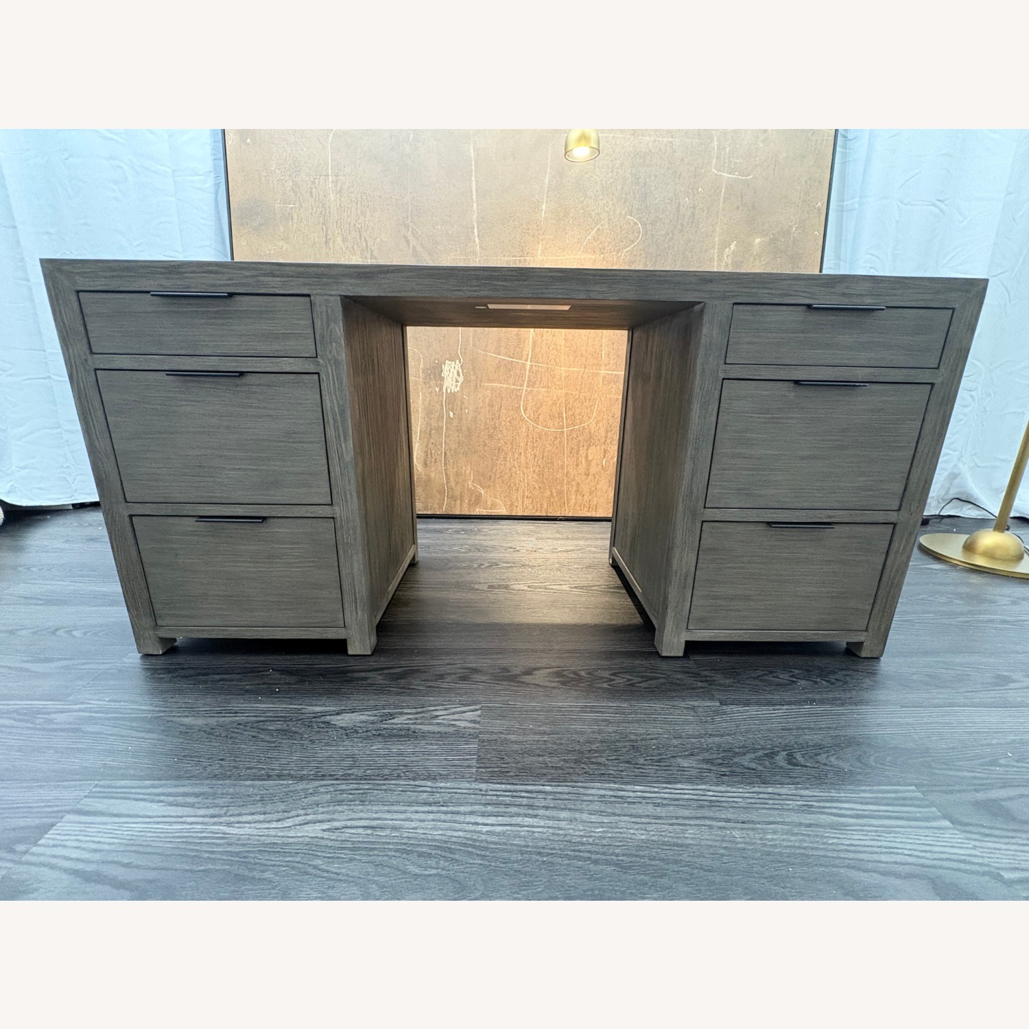 Restoration Hardware Laguna Storage Desk Grey Driftwood - image-19