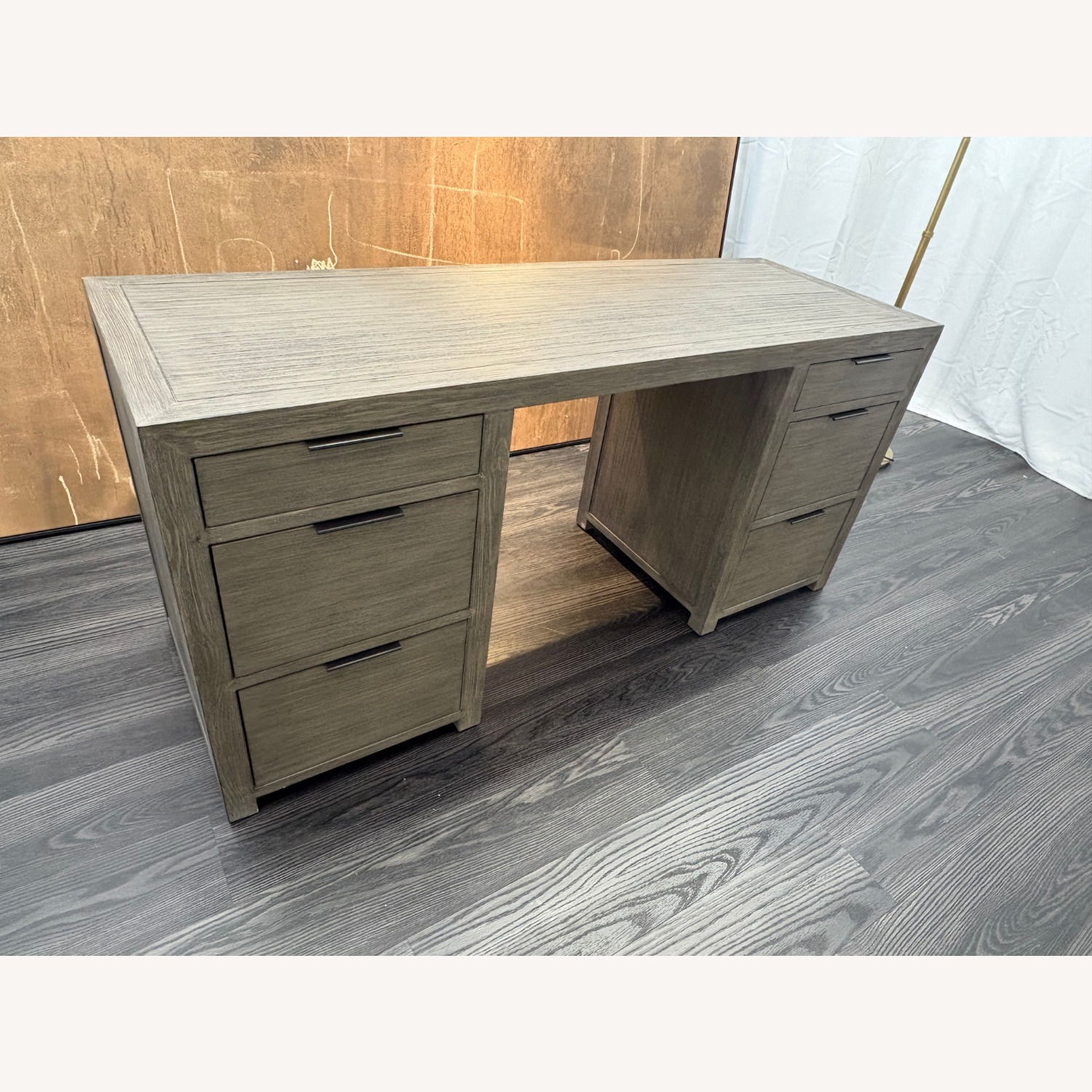 Restoration Hardware Laguna Storage Desk Grey Driftwood - image-6