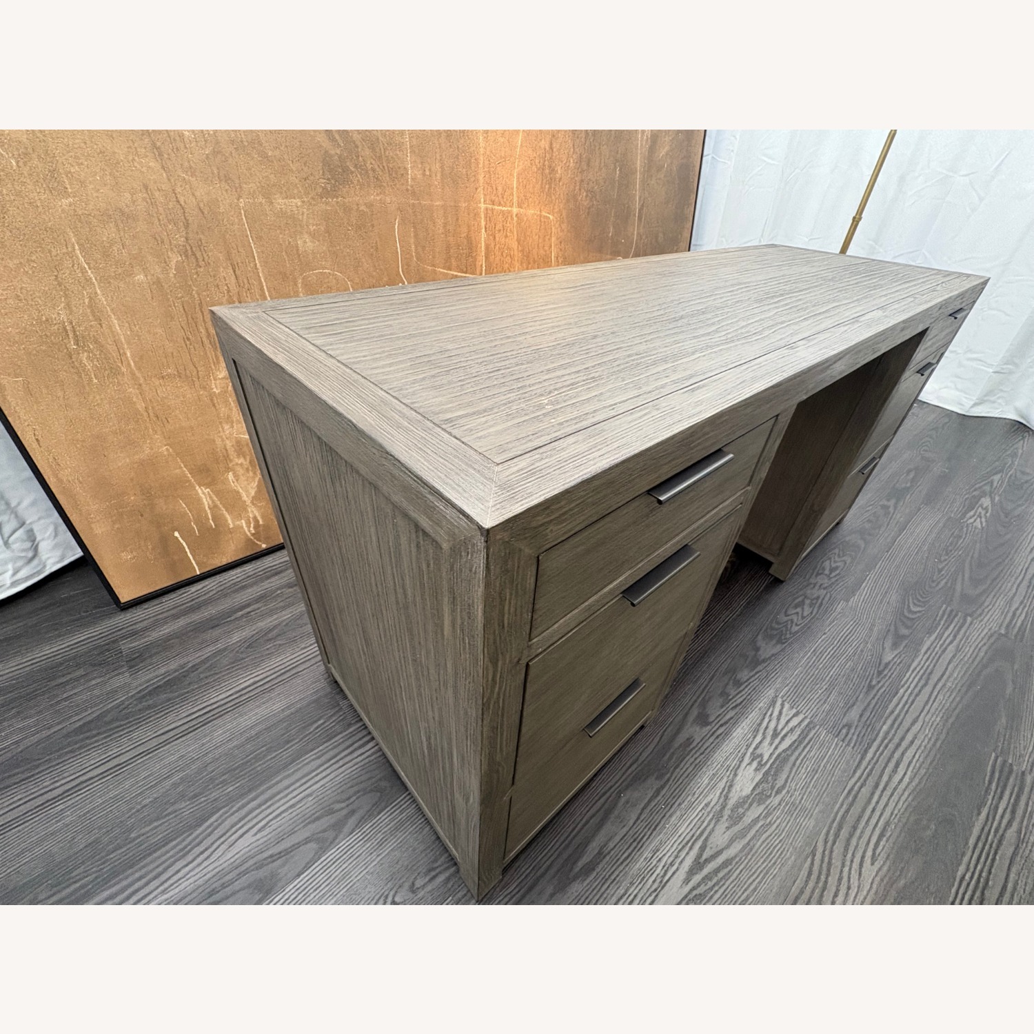 Restoration Hardware Laguna Storage Desk Grey Driftwood - image-11