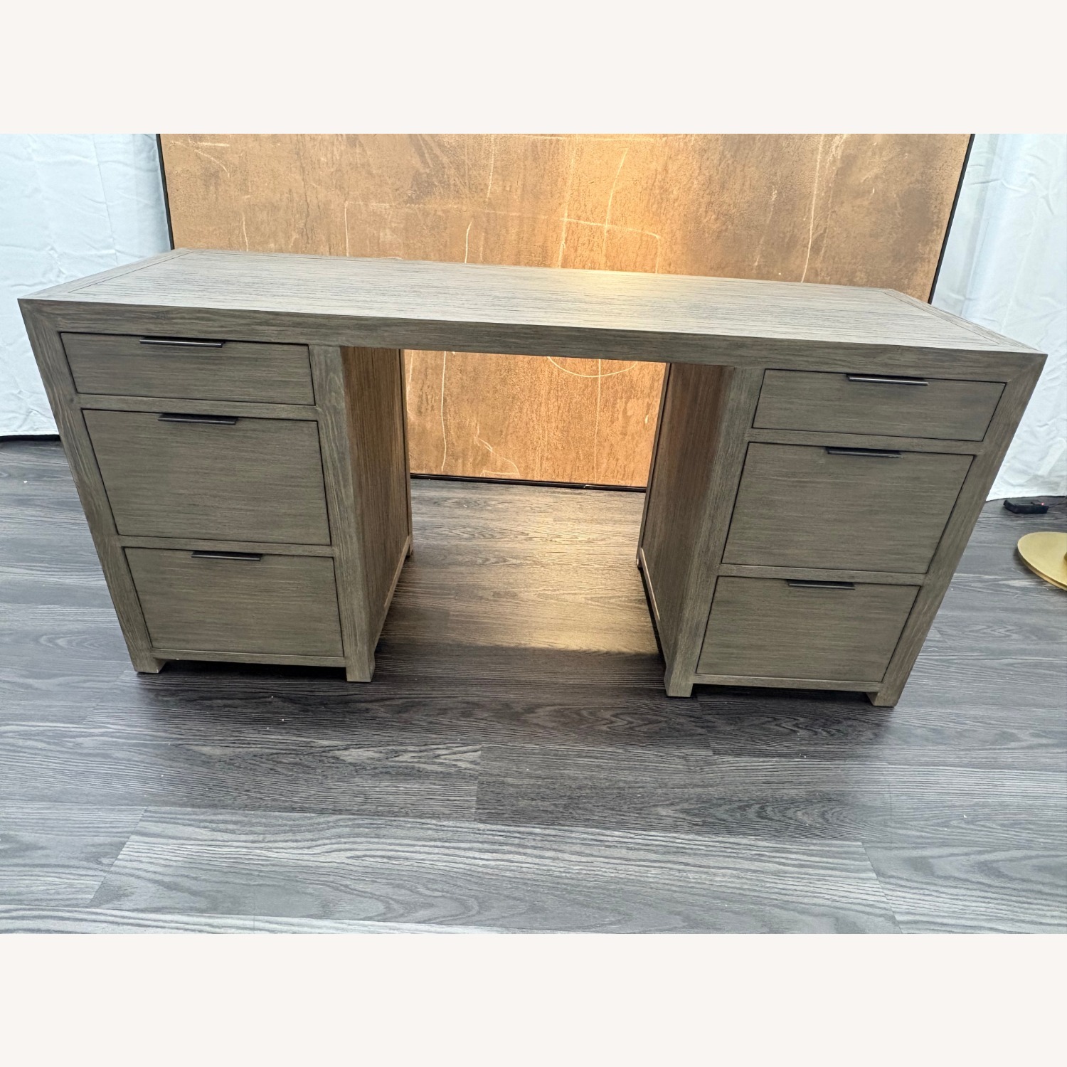 Restoration Hardware Laguna Storage Desk Grey Driftwood - image-7