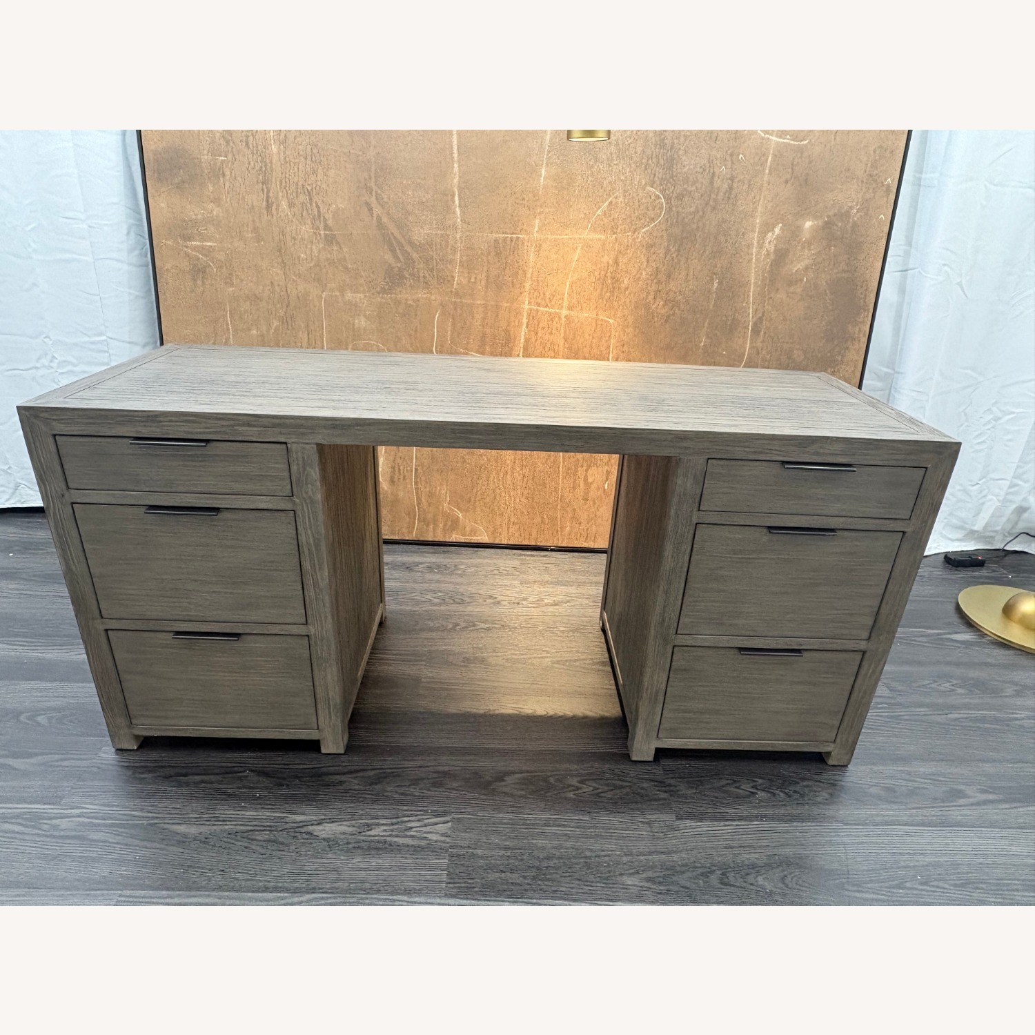 Restoration Hardware Laguna Storage Desk Grey Driftwood - image-1