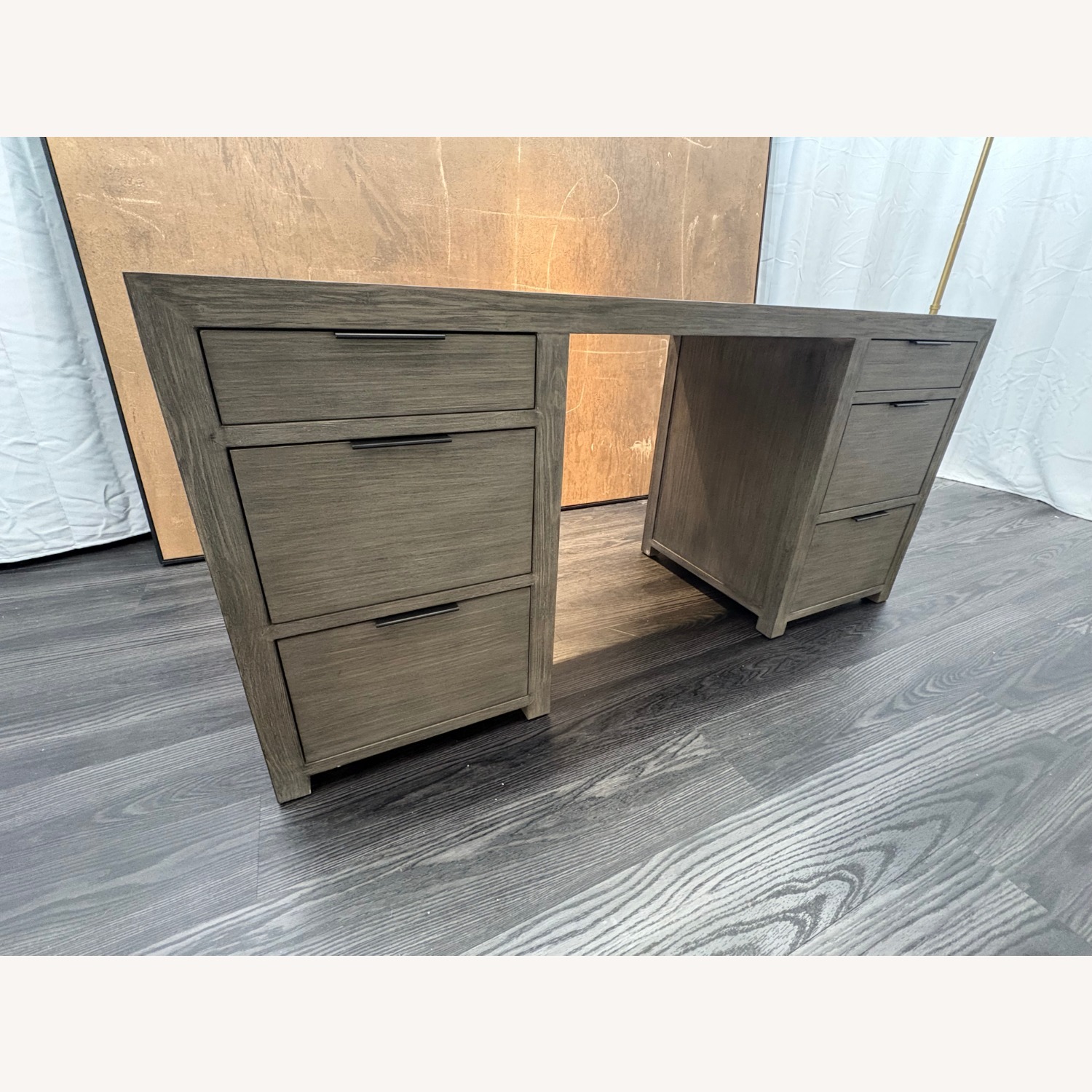 Restoration Hardware Laguna Storage Desk Grey Driftwood - image-12
