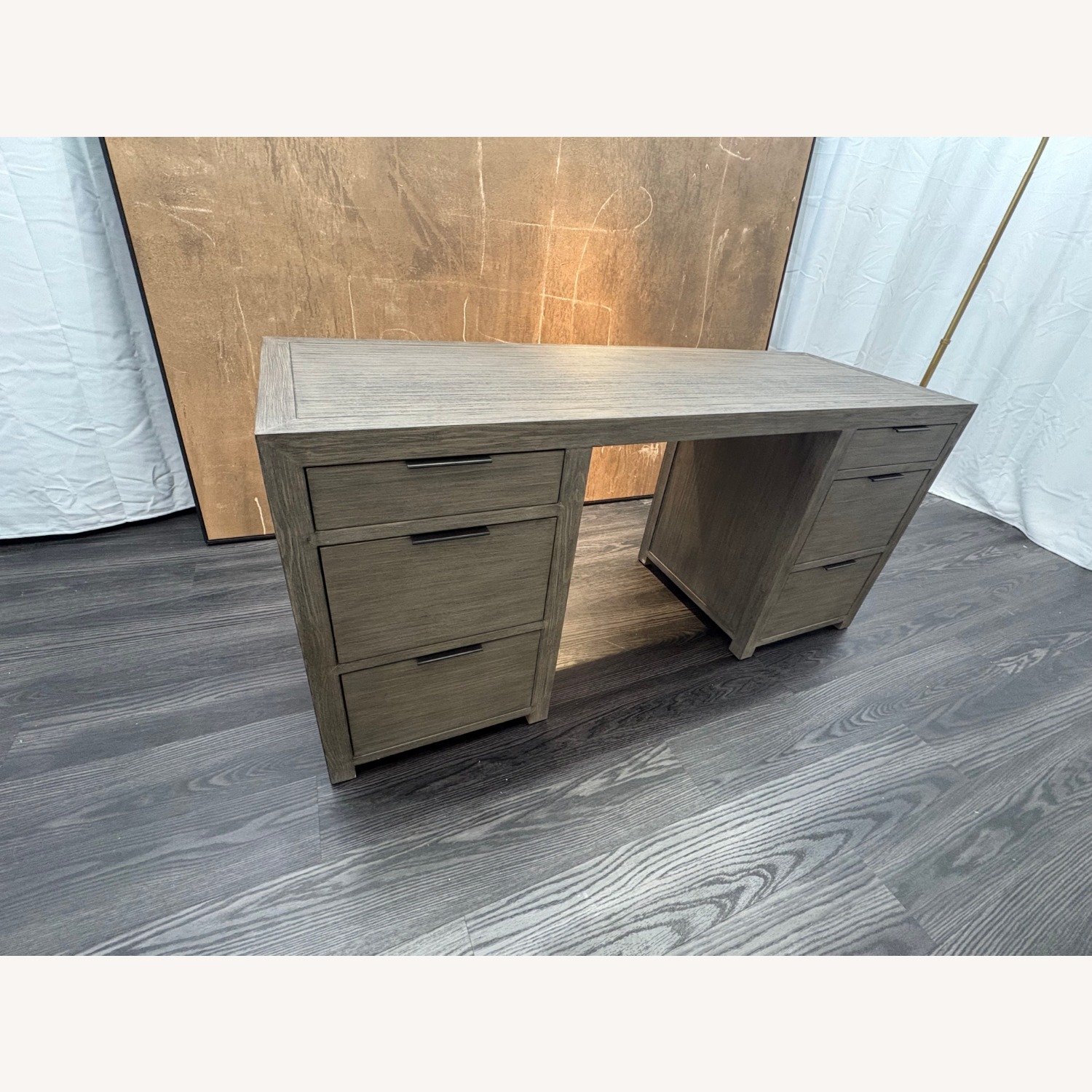 Restoration Hardware Laguna Storage Desk Grey Driftwood - image-10
