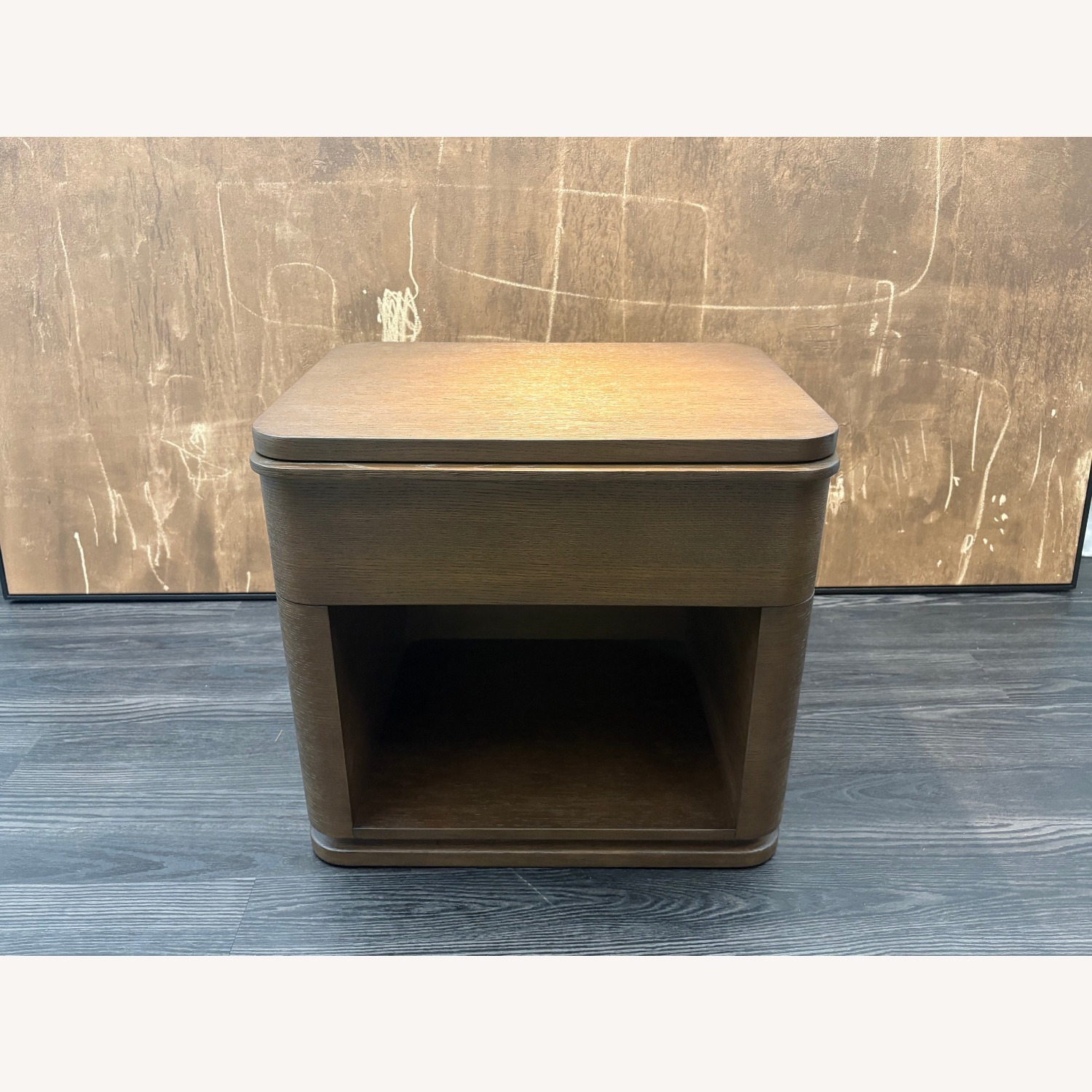 Restoration Hardware Ligné Open Nightstand Brown Brushed Oak - image-5