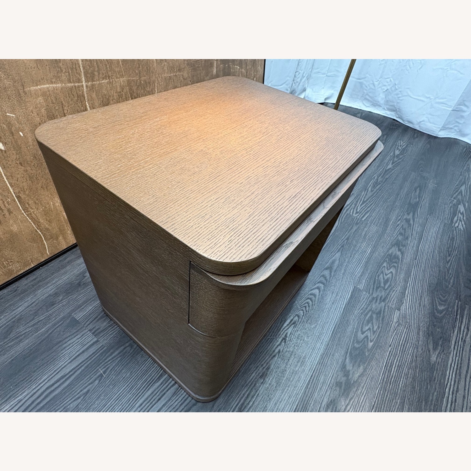 Restoration Hardware Ligné Open Nightstand Brown Brushed Oak - image-7