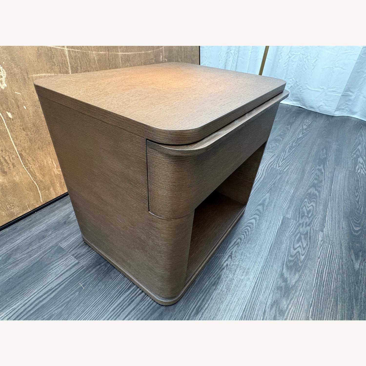 Restoration Hardware Ligné Open Nightstand Brown Brushed Oak - image-8