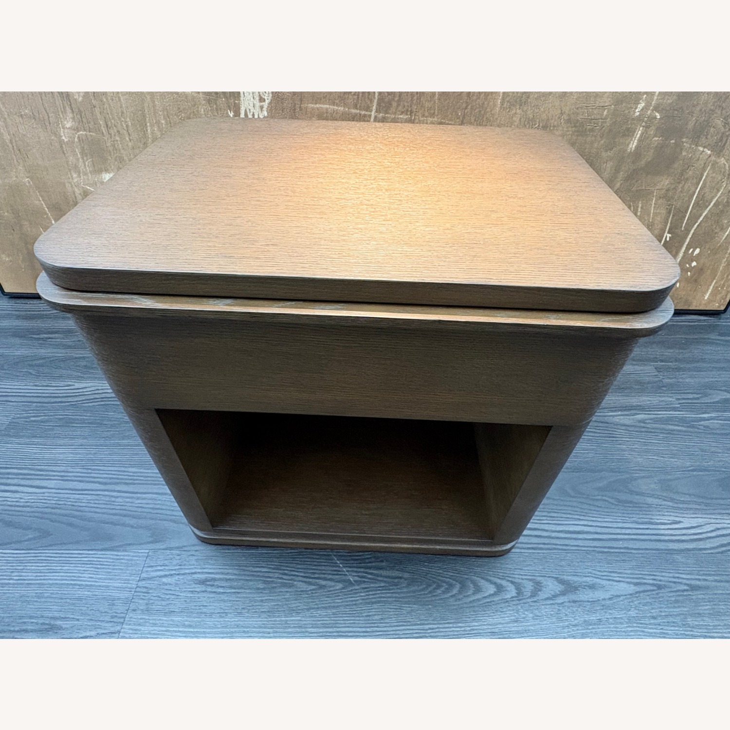 Restoration Hardware Ligné Open Nightstand Brown Brushed Oak - image-6