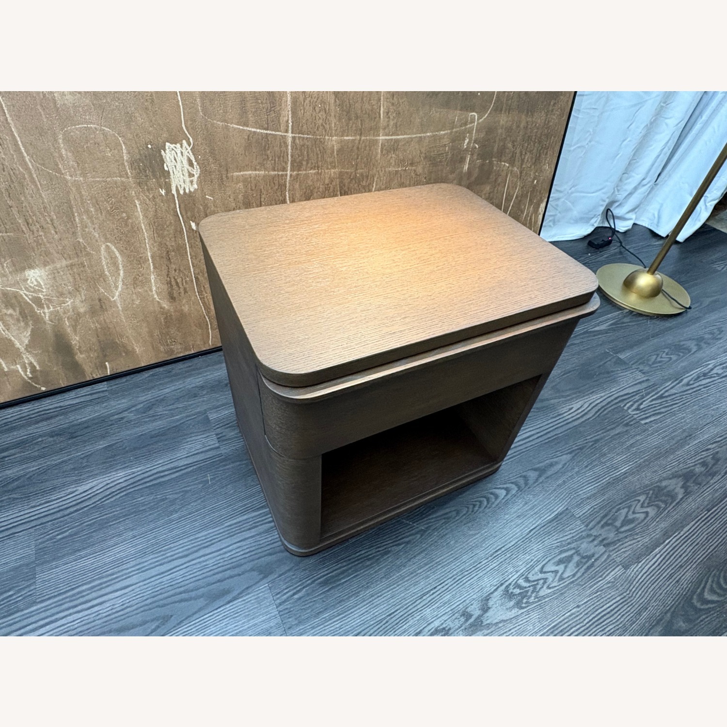 Restoration Hardware Ligné Open Nightstand Brown Brushed Oak - image-2