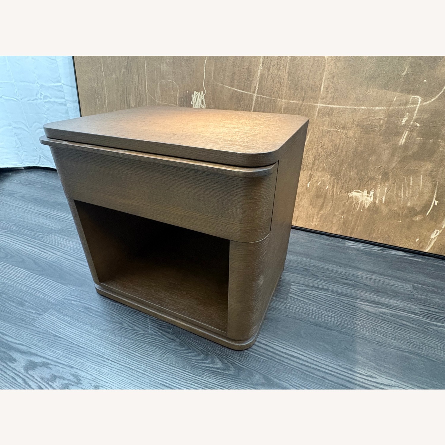 Restoration Hardware Ligné Open Nightstand Brown Brushed Oak - image-3