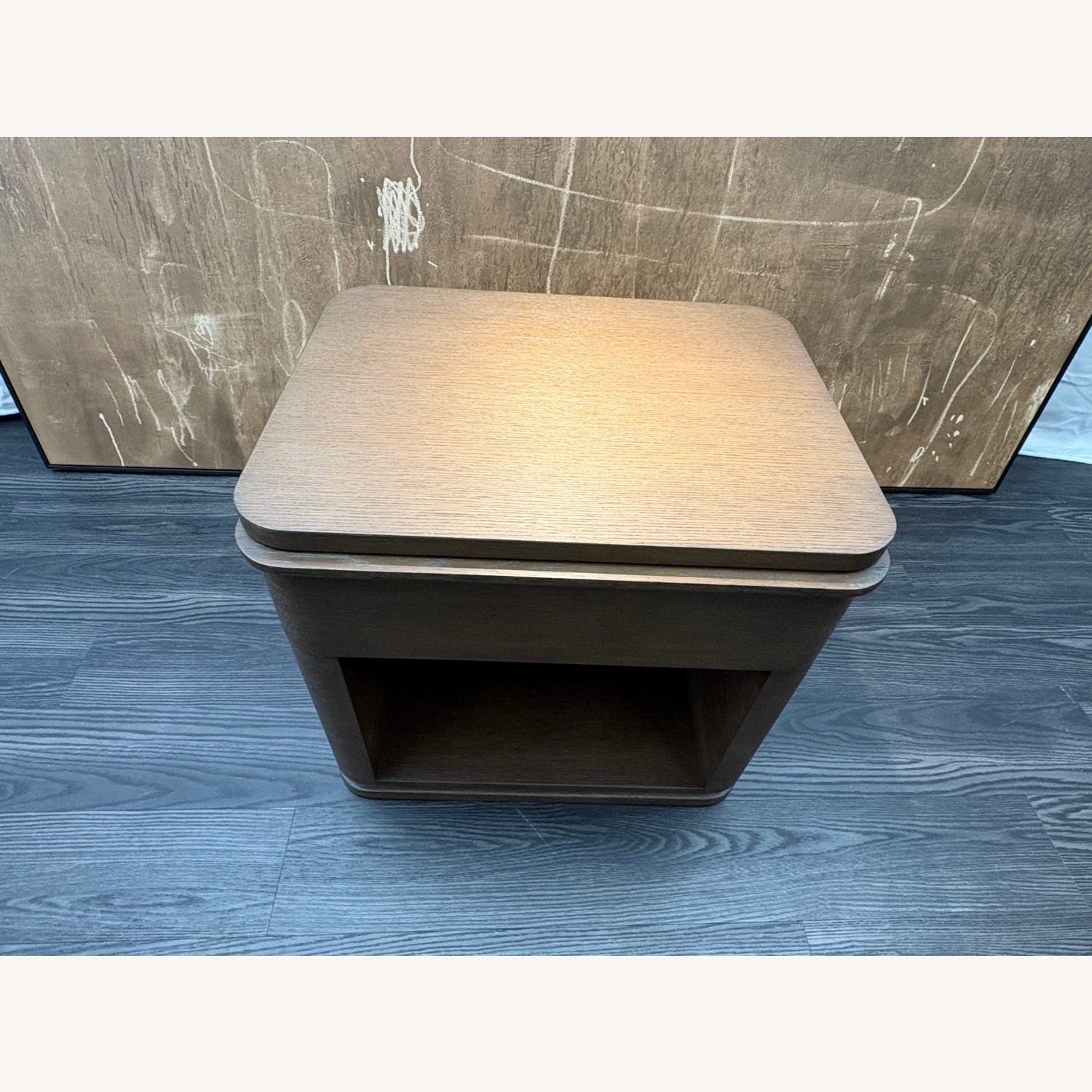 Restoration Hardware Ligné Open Nightstand Brown Brushed Oak - image-12