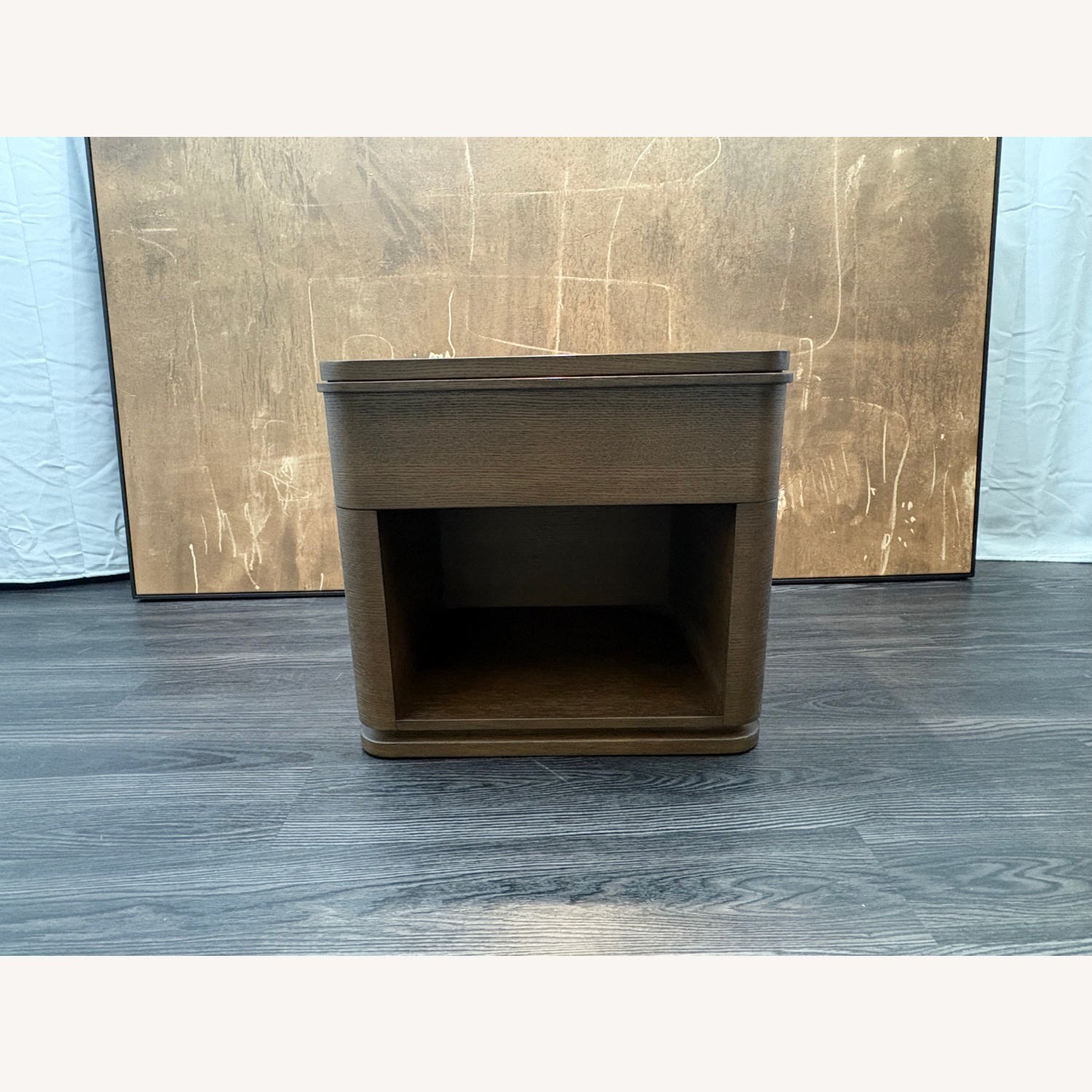 Restoration Hardware Ligné Open Nightstand Brown Brushed Oak - image-17