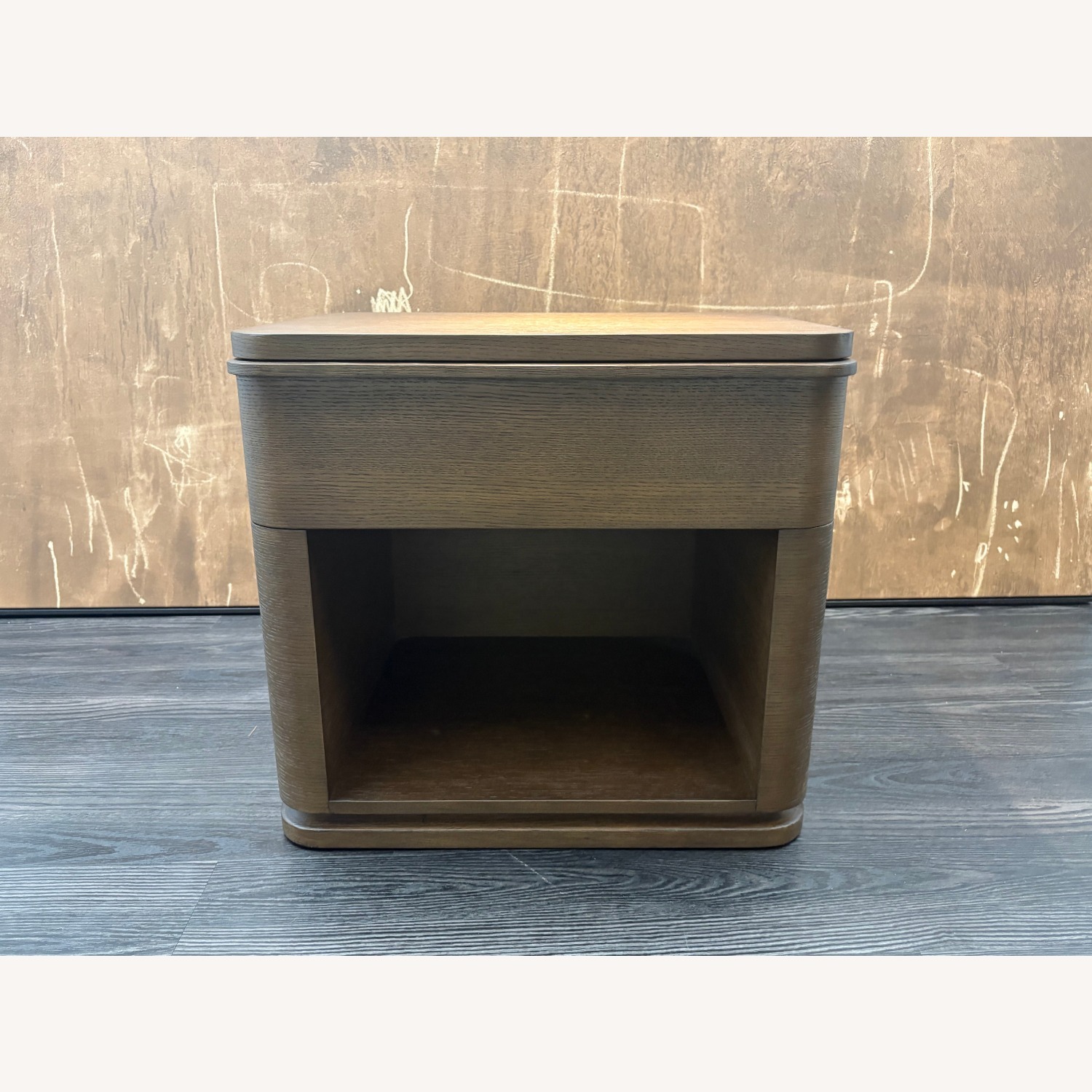Restoration Hardware Ligné Open Nightstand Brown Brushed Oak - image-1