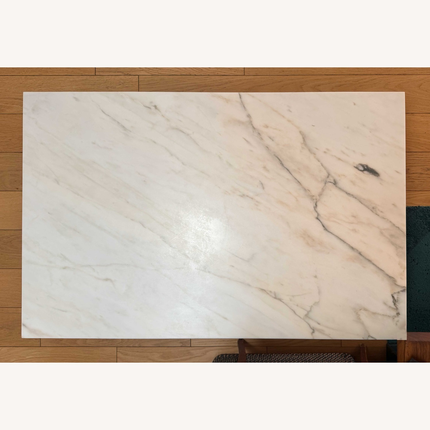 Custom Marble Coffee Table with Brass Base - image-3