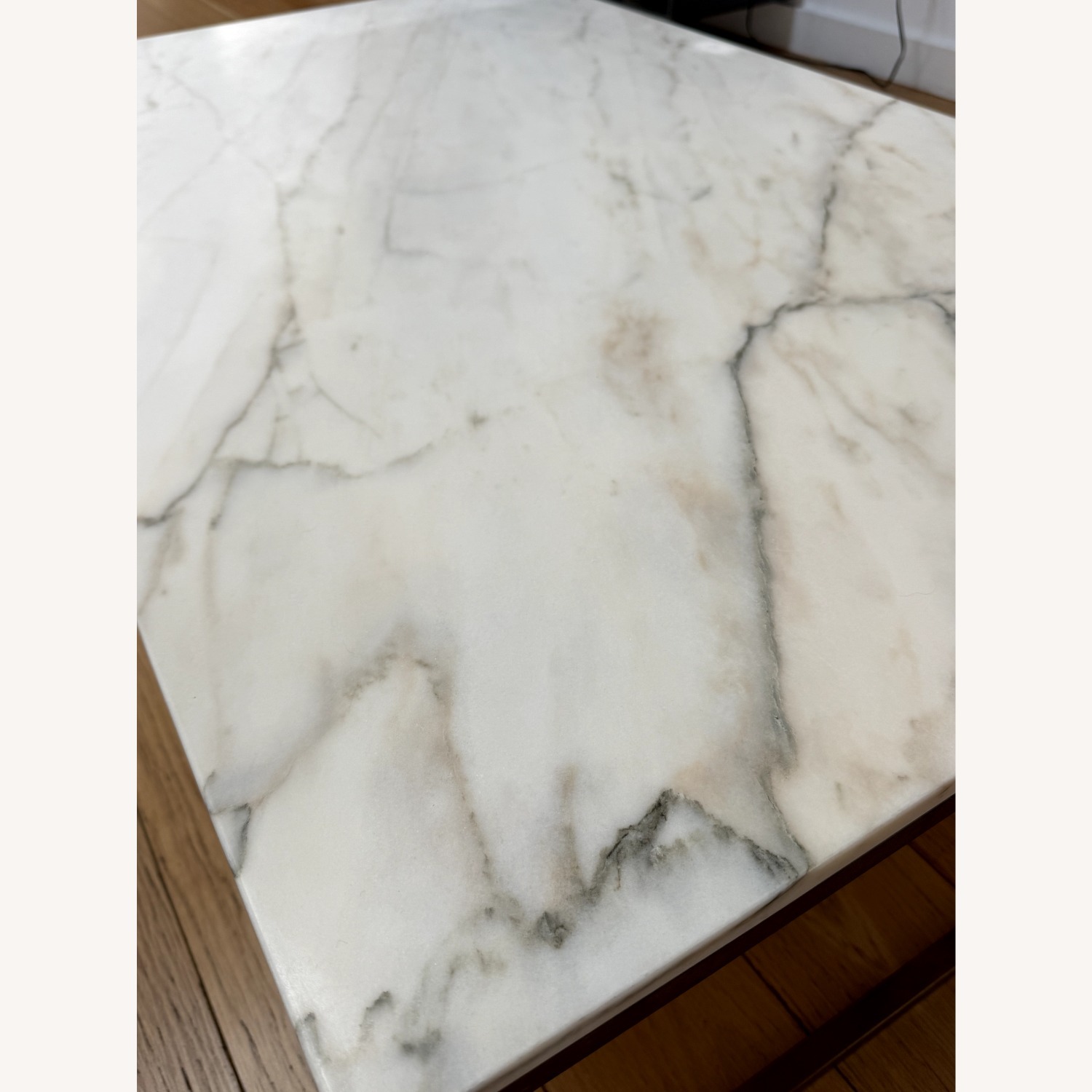 Custom Marble Coffee Table with Brass Base - image-5