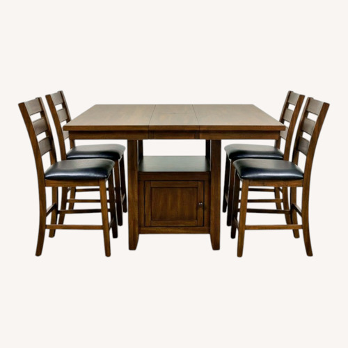 Used Dark Brown Wood Dining Set for sale on AptDeco