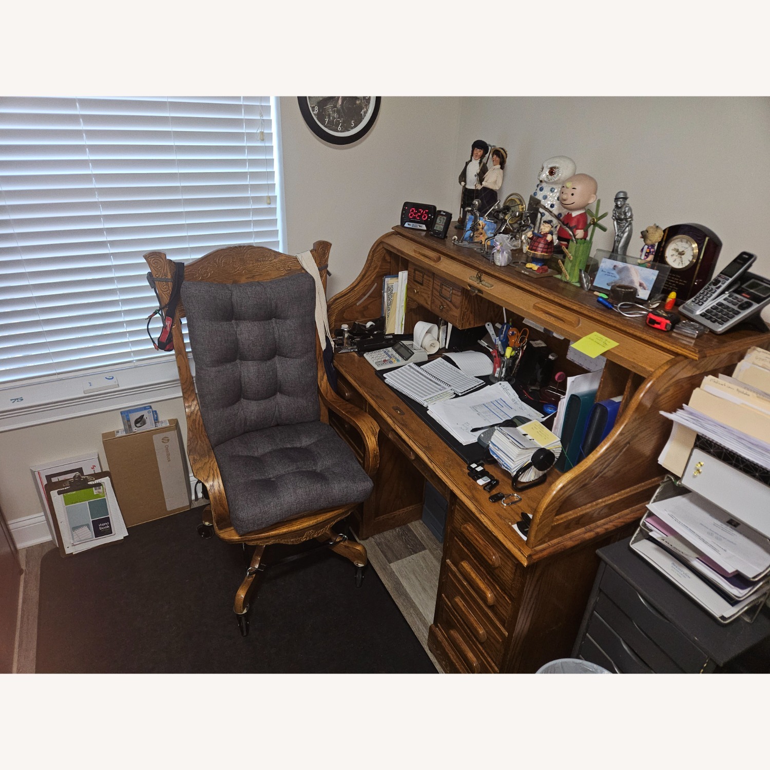Vintage/Antique Light Brown Wood Desk - image-3