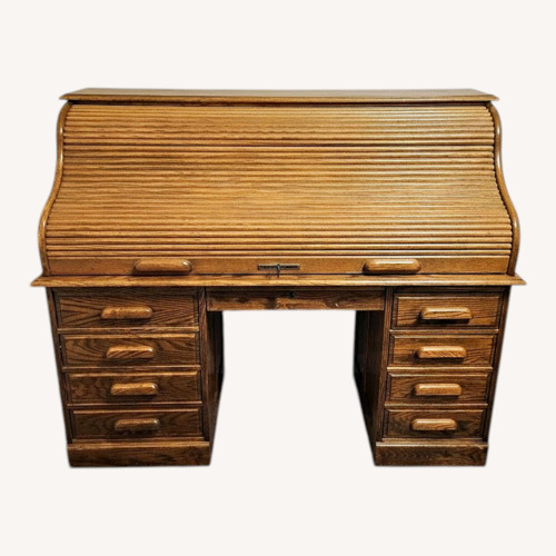 Used Vintage/Antique Light Brown Wood Desk for sale on AptDeco