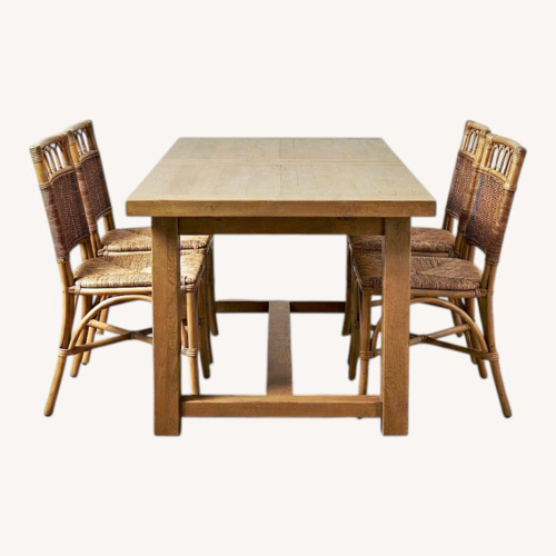 Used Grange Natural Wood Dining Set for sale on AptDeco