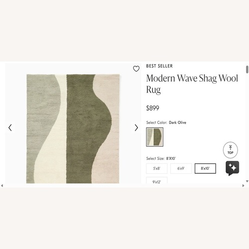 Used West Elm Modern Wave Shag Wool Rug 8' x 10' for sale on AptDeco