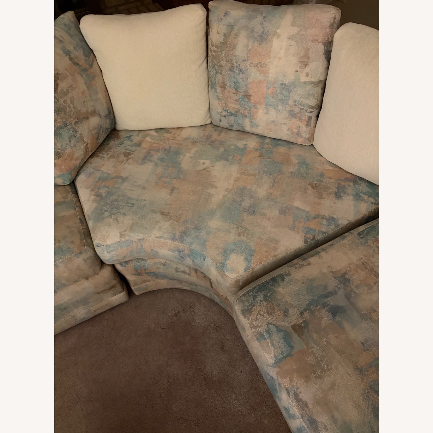Vintage Pastel Multi-Piece Curved Sectional Sofa - image-5