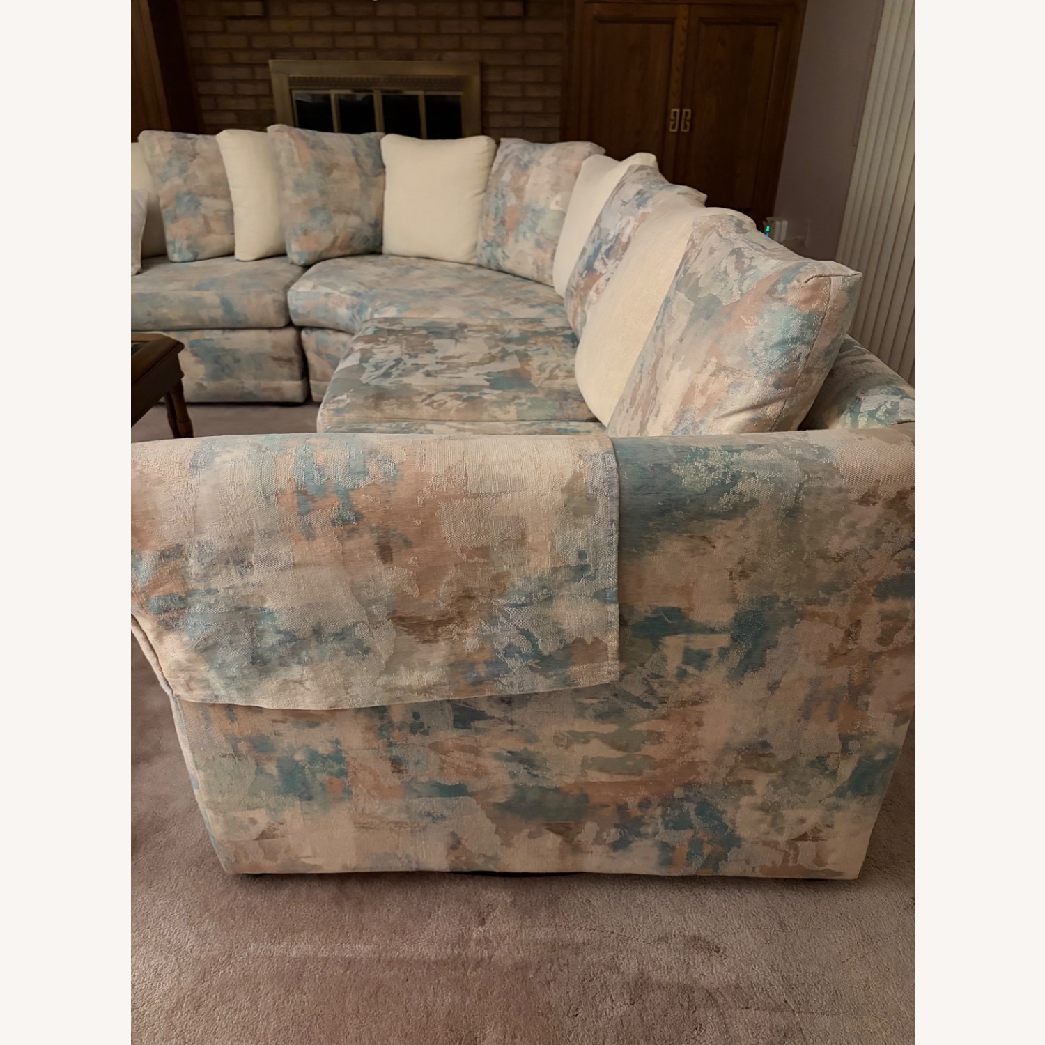 Vintage Pastel Multi-Piece Curved Sectional Sofa - image-2