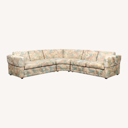 Used Vintage Pastel Multi-Piece Curved Sectional Sofa for sale on AptDeco