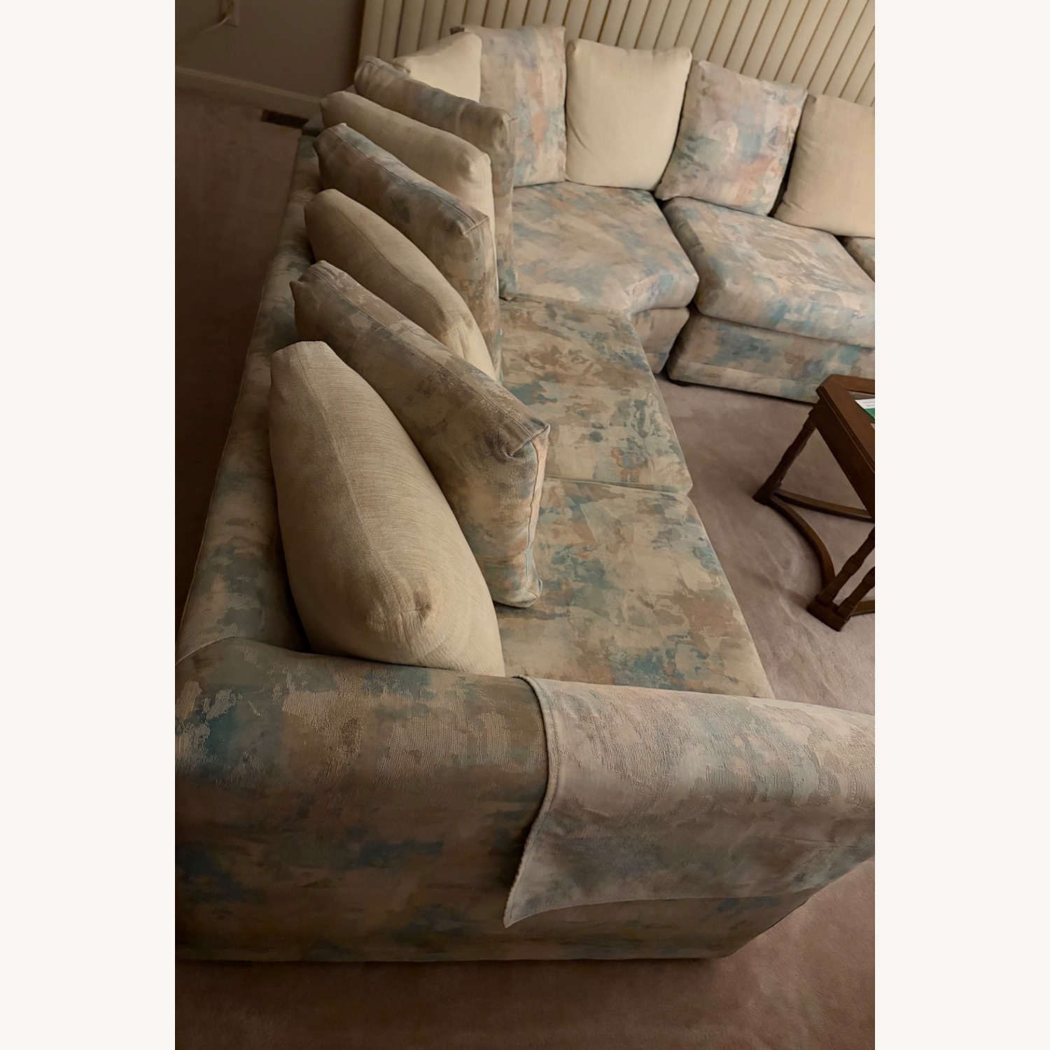 Vintage Pastel Multi-Piece Curved Sectional Sofa - image-3