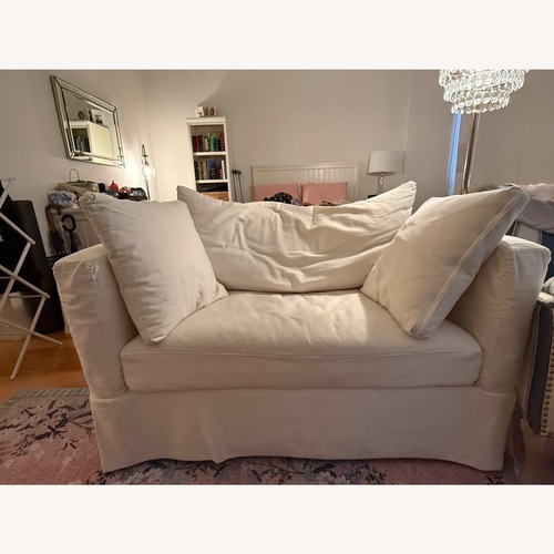 Used Crate & Barrel Willow II 54" Slipcovered Chair and a Half for sale on AptDeco