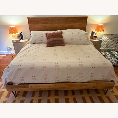 Used West Elm Roar & Rabbit Brass Geo Inlay Bed  for sale on AptDeco