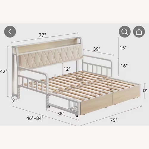 Used Amazon White Cotton Daybed for sale on AptDeco