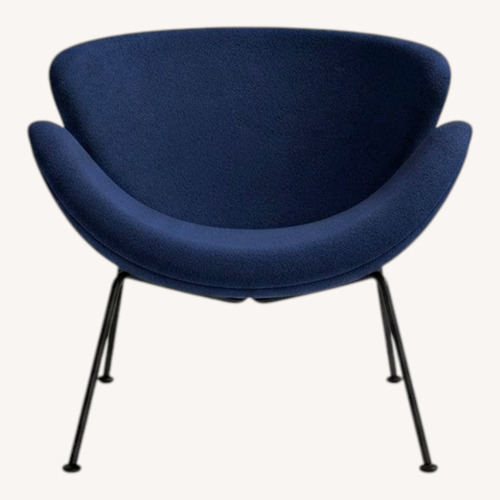 Used Pierre Paulin Orange Slice Chairs in blue for sale on AptDeco