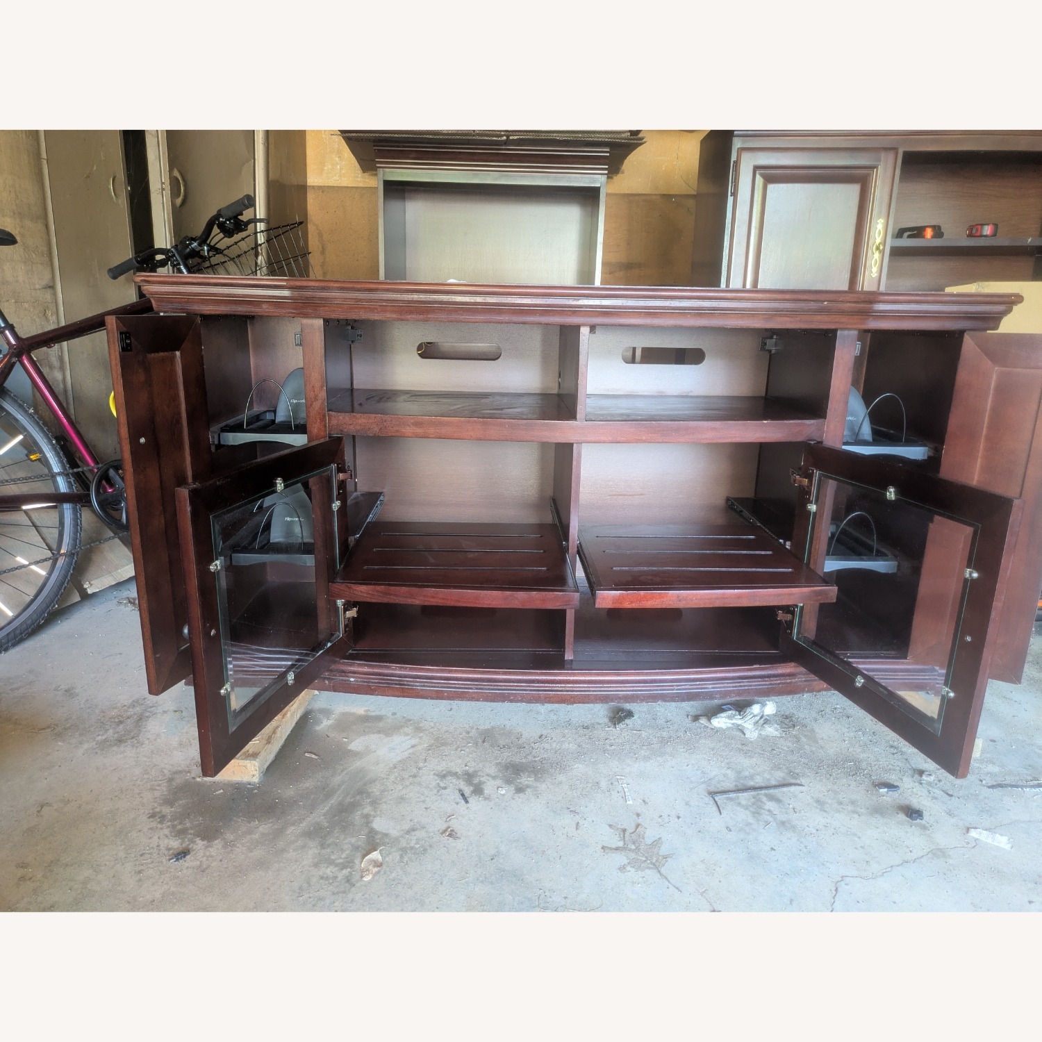 Vintage/Antique Dark Brown Media Storage - image-3
