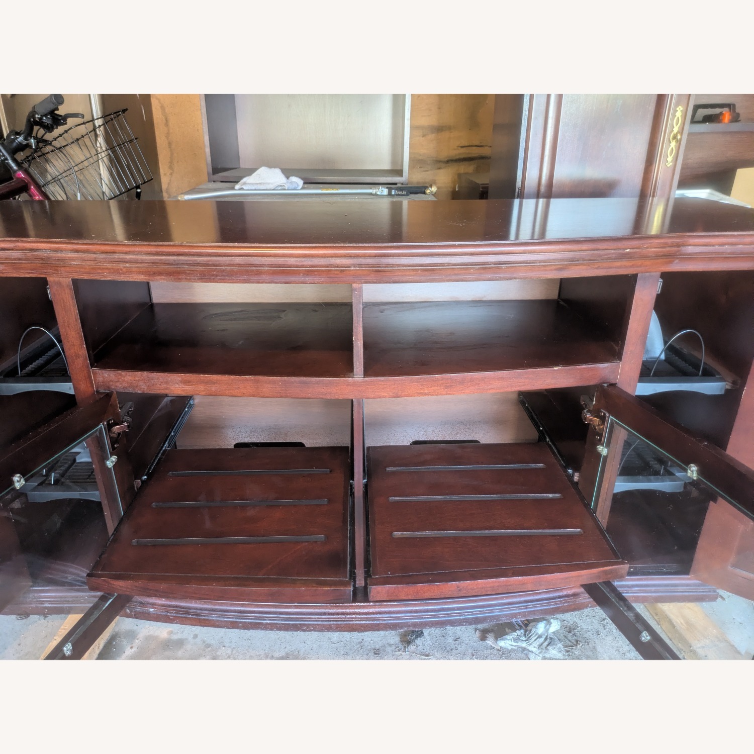 Vintage/Antique Dark Brown Media Storage - image-4