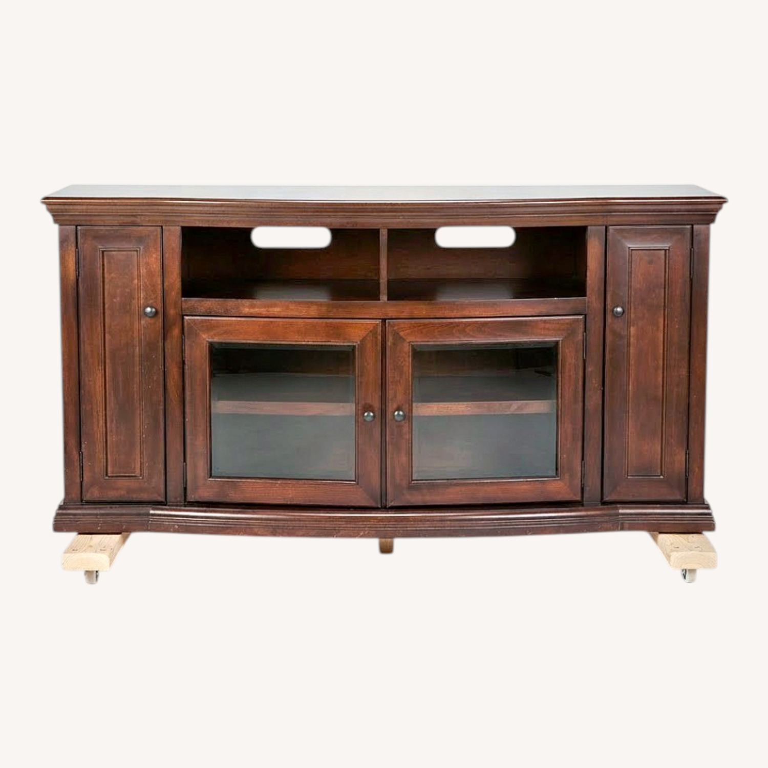 Vintage/Antique Dark Brown Media Storage - image-0