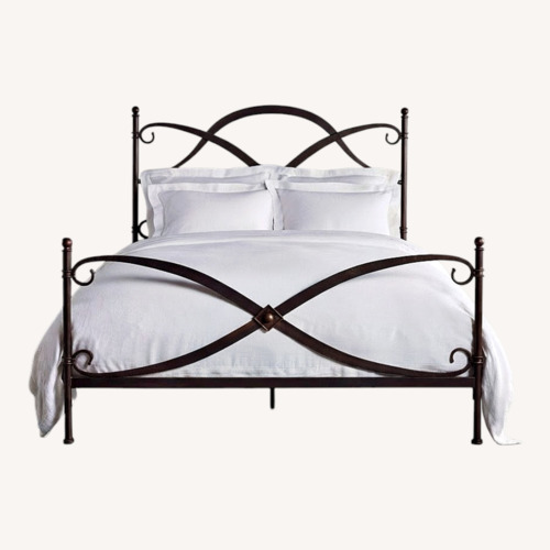 Used Arhaus St. Lucia Wrought Iron Queen Size Bed   for sale on AptDeco