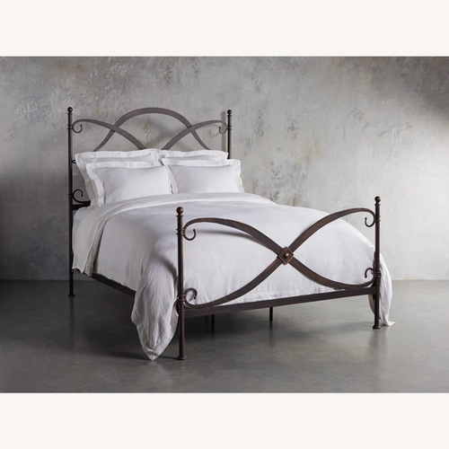 Used Arhaus St. Lucia Wrought Iron Queen Size Bed   for sale on AptDeco
