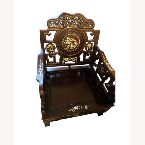 Used Chinese Rosewood Armchair w Pearl Inlay for sale on AptDeco