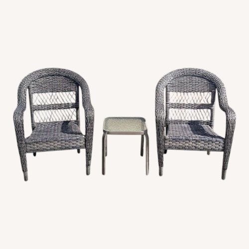 Used Dark Gray Wicker Patio Furniture for sale on AptDeco