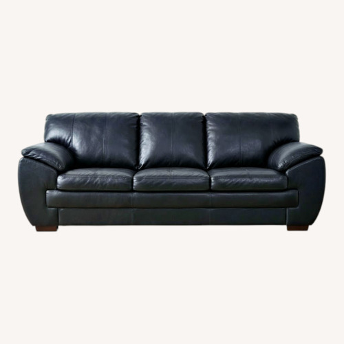Used Leather Black 3-Seater Sofa for sale on AptDeco