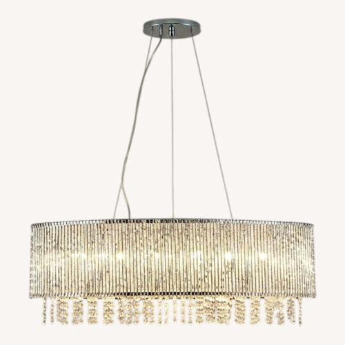 Used  Modern Rectangular Crystal Chandelier for sale on AptDeco