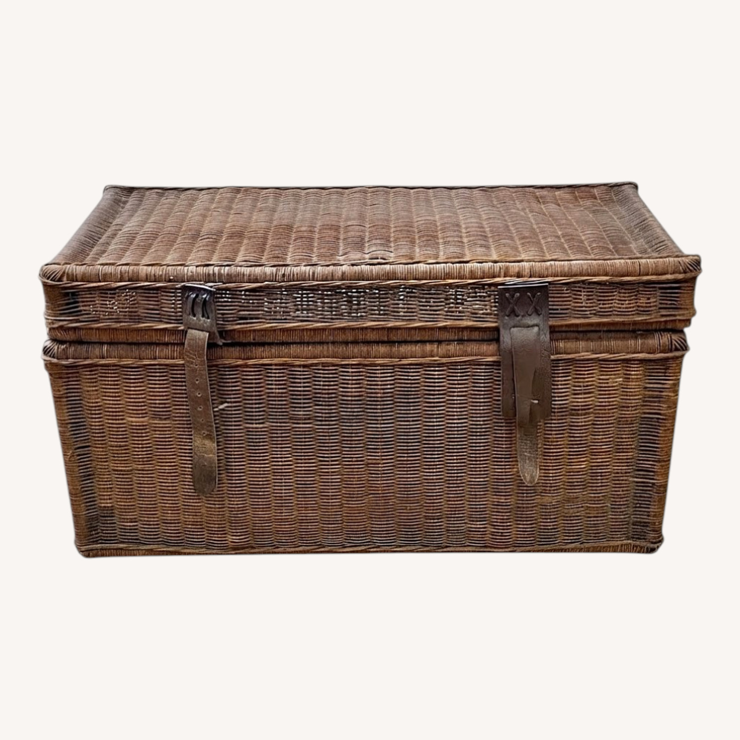 Vintage/Antique Natural Wicker Chest - image-0