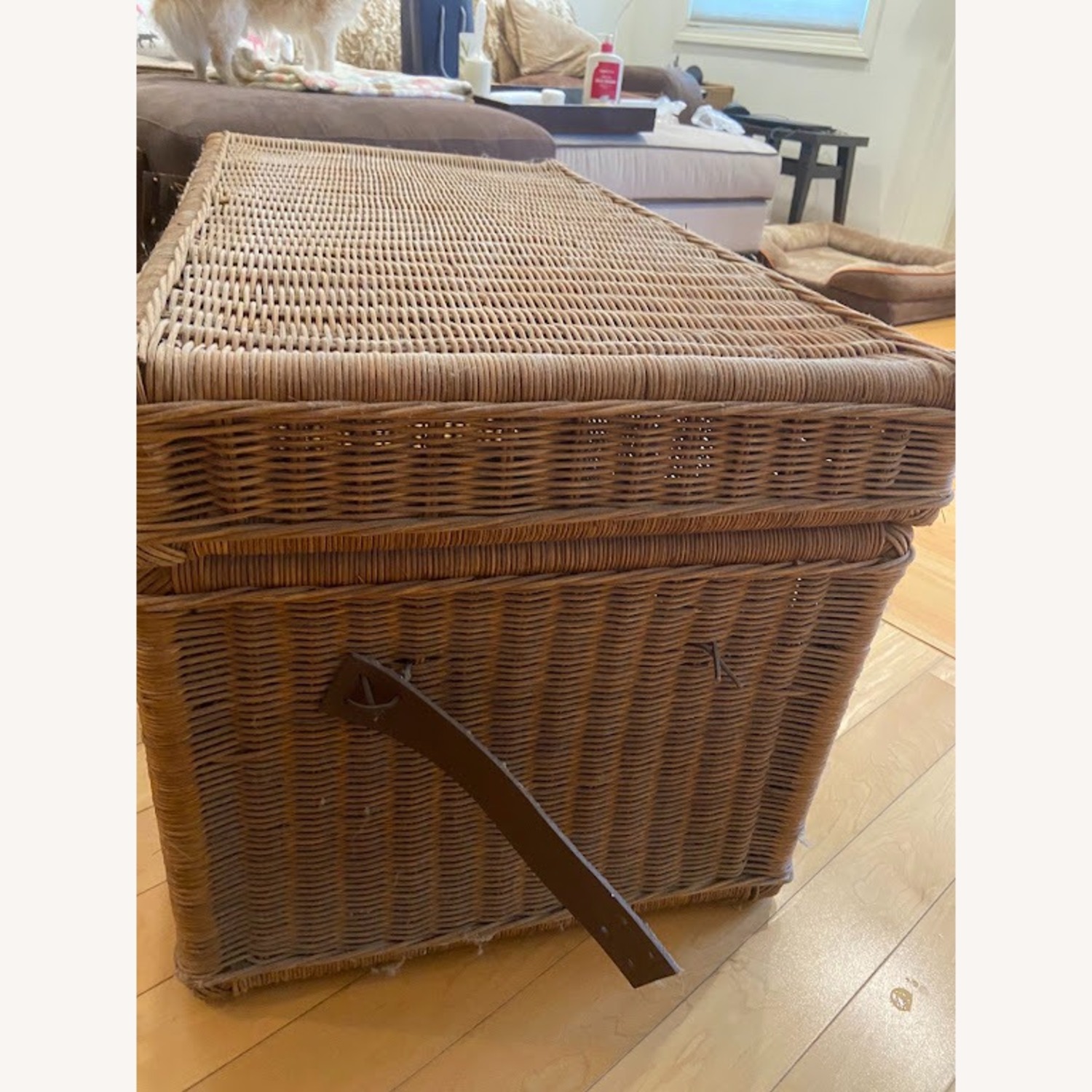 Vintage/Antique Natural Wicker Chest - image-2