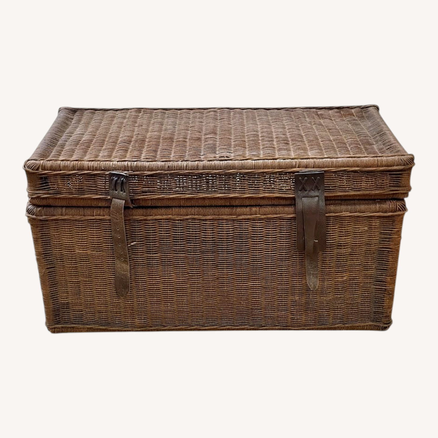 Vintage/Antique Natural Wicker Chest - image-5