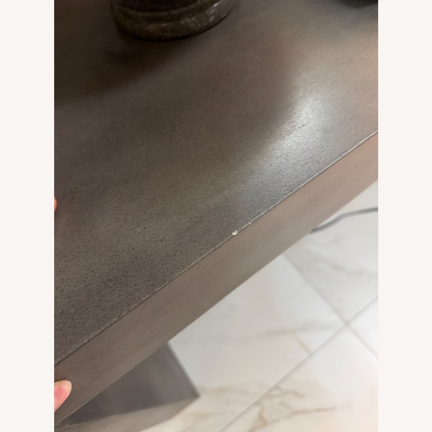 Luxe Home Furniture Dark Gray Concrete Side Table - image-5